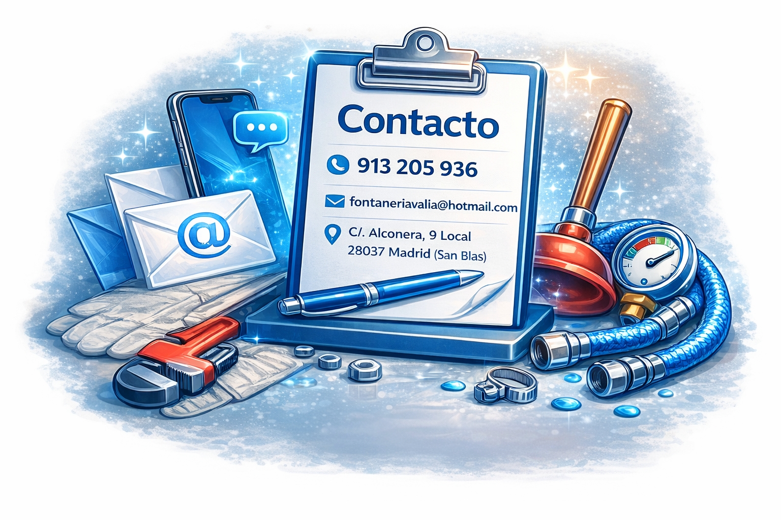 T&eacute;cnico realizando un trabajo de fontaner&iacute;a en Madrid